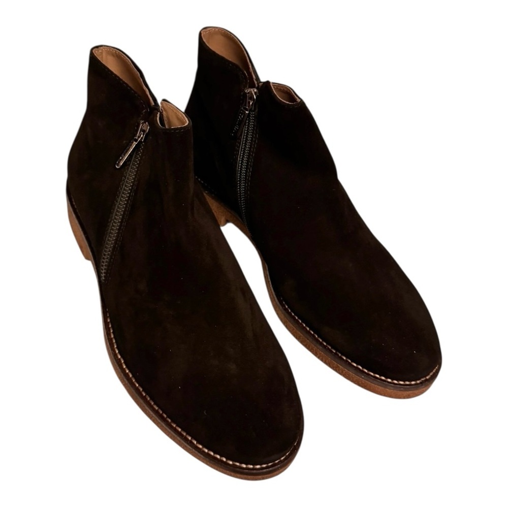 Italeau Foliana Waterproof Suede Booties In Nero Nib — image 3 of 7